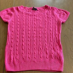Divided Pink Crew Neck Cable Knit Sweater